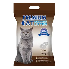 Premium Cat Clumping Bentonite Litter - COFFEE kačių kraikas 20L