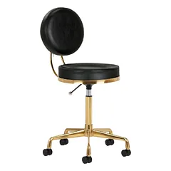 Activ H5 Gold Black - auksinė kirpimo kėdė su aukščio reguliavimu, juoda