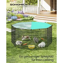 Mažų gyvūnų narvas SONGMICS LPI021BH01, 8 panelės, uždanga, 175 × 175 × 80 cm — 2 nuotrauka