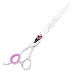 Kenchii Love Lefty Tiesios Žirklės - profesionalios kairiarankių kirpimo žirklės su ergonomiška rankena, tiesus dizainas, 7" — 3 nuotrauka