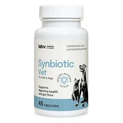 LAB-V Synbiotic Vet - virškinamojo trakto sveikata ir žarnyno mikroflora šunims ir katėms 45 kapsulės