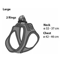 Flamingo HARNESS BENTO GREY L 42-46CM — 3 nuotrauka
