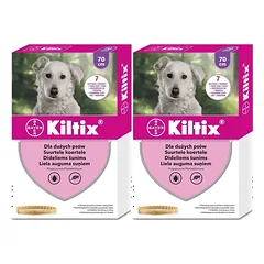 2x Bayer KILTIX, antkaklis dideliems šunims 70cm + STAIGMENA ŠUNIUI