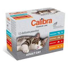 CALIBRA Cat Premium Line Adult Multipack 12x100 g paketėliai katėms