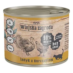 WIEJSKA ZAGRODA Kitten Kalakutiena ir vištiena 6x200 g skardinė kačiukams