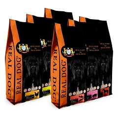 Real Dog 6*20kg Horse, Pork, Salmon, Chicken, Chicken XL, Puppy