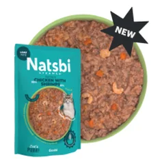 Natsbi Cat Steamed Loaf Chicken&Shrimps konservai sterilizuotoms katėms su vištiena ir krevetėmis, 80 g