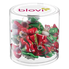 Blovi Kalėdiniai kaspinai 25 vnt. - šventiniai kaspinai šunims, ant gumelės, įvairūs dizainai