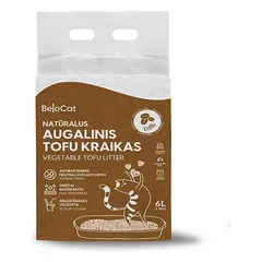 BELOCAT Tofu kačių kraikas, kavos kvapo, 6l / 2,5 kg., 2 mm granulės