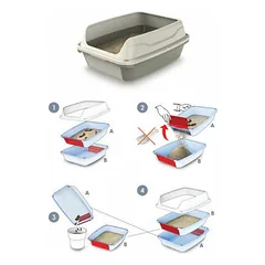 Litter tray with high edge 56x40x25h