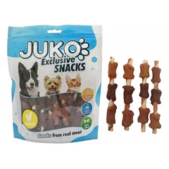 JUKO skanėstas vištiena antis & kepenys apvyniojimas žalia oda 250 g