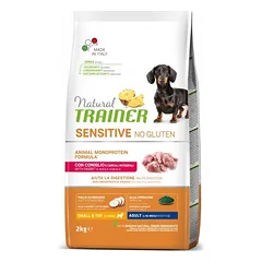 Natural Trainer Dog Sensitive No Gluten Adult Mini Rabbit visavertis sausas maistas suaugusiems mažų ir labai mažų veislių šunims su triušiena, 2 kg