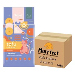Murrfect Bamboo tofu kraikas katėms aktyvintos anglies kvapo sušokantis 8x6l