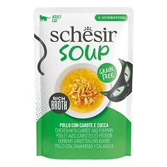 SCHESIR Soup Vištiena su moliūgu, 10 x 40 g, papildomoji sriuba katėms
