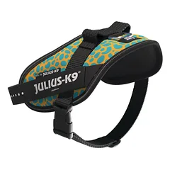 Julius - K9 IDC Powerharness Leopard - šuns pakinktai su atšvaitais, geltonas raštas