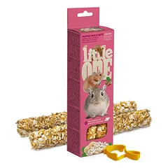 Little one lazdelės žiurkėnams ir kt. graužikams su pūstais ryžiais ir riešutais, 2x55 g