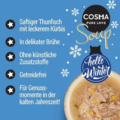 Cosma Soup žieminė edicija, tunas su moliūgu, drėgnas maistas katėms — 3 nuotrauka
