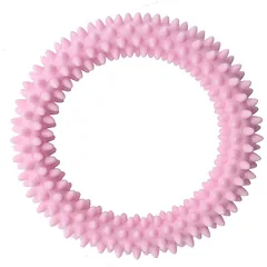 Šuns žaislas, dygliuotas žiedas, TPR, TPR, geltonas, 11 cm — 3 nuotrauka