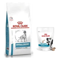 ROYAL CANIN Hypoallergenic Moderate Calorie HME23 7kg + Royal Canin Hypoallergenic Treats skanėstai šunims 230g