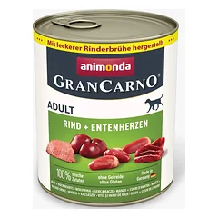 Animonda GranCarno Adult Beef + Duck Hearts: konservai suaugusiems šunims su jautiena ir ančių širdelėmis, 800 g — 3 nuotrauka