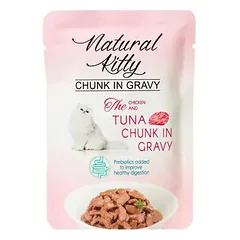 Natural Kitty Cat Chicken and Tuna Chunk in Gravy 85 g nuotrauka