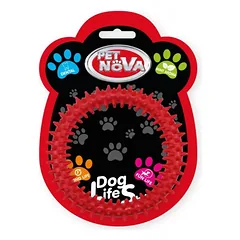 PET NOVA DENTAL raudonas spygliuotas žiedas 12.5cm 3vnt — 2 nuotrauka