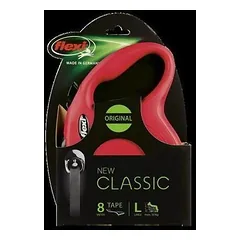 Flexi New Classic ritininis pavadėlis šunims L (juosta) 8 m, raudonas — 2 nuotrauka