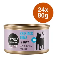 Cosma Pure drėgnas maistas katėms, ekonominė pakuotė 24 x 80 g