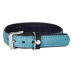 Das Lederband Hundehalsband Vancouver Petrol/Black