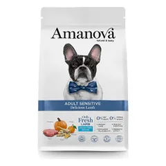 Amanova Sensitive Delicious Lamb sausas pašaras šunims su ėriena - Vet1