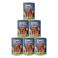 SIMPLY FROM NATURE Šlapias šunų maistas elniena su grikiais 6 x 400 g