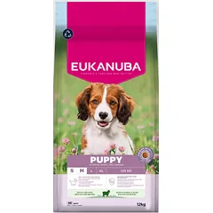 Eukanuba Life Care Puppy S/M sausas maistas mažų ir vidutinių veislių šuniukams su ėriena ir ryžiais, 12 kg