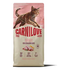 CARNILOVE TRUE FRESH Cat Turkey Adult Cat Sterilised sausas pašaras katėms