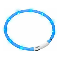 Flamingo VISIO BLUE LED antkaklis šunims, mėlynas, 70 cm