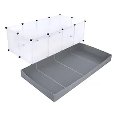 TIAKI Indoor Freigehege für Kleintiere zum Stecken mit Boden