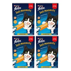 Felix Deli Moments Kreminiai kačių užkandžiai su vištiena 4x(4x10g)