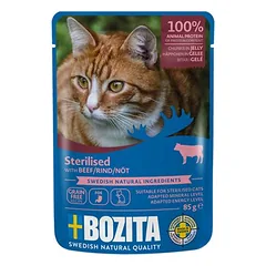 Bozita kąsneliai drebučiuose Sterilised 12 x 85 g, drėgnas maistas katėms — 3 nuotrauka