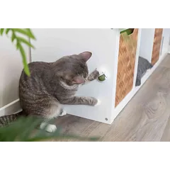Katžolės kamuoliukas su laikikliu Trixie, 5 cm, baltas — 2 nuotrauka