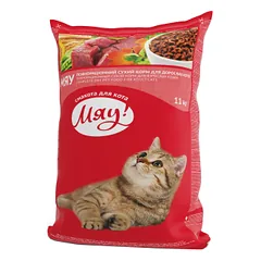 Мяу Visavertis pašaras suaugusioms katėms su vištiena, 11 kg