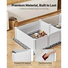 Šunų gimdymo dėžė iš PVC, 93 x 48 cm, su durelėmis, pieno spalvos — 3 nuotrauka
