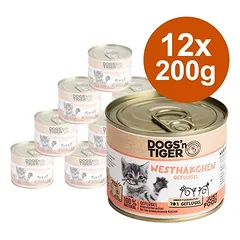 Dogs'n Tiger Junior Cat drėgnas maistas kačiukams, ekonominė pakuotė 12 x 200 g