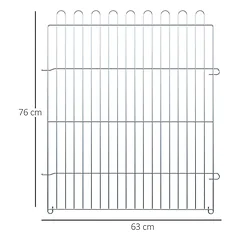 Šunų aptvaras iš 8 dalių PawHut 63x76cm., sidabrinės spalvos — 3 nuotrauka