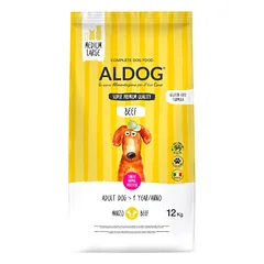 ALDOG Beef sausas maistas vidutinių ir didelių veislių suaugusiems šunims su jautiena, 12 kg