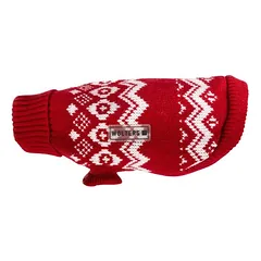 Wolters Norweger Pullover für Mops & Co. rot/weiß