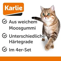 Karlie žaislas katėms, putų gumos kamuoliukas, 4 vnt. — 3 nuotrauka