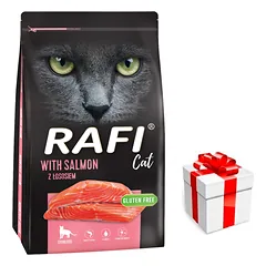 DOLINA NOTECI Rafi Cat sausas ėdalas sterilizuotoms katėms su lašiša 7kg + STAIGMENA KATEI