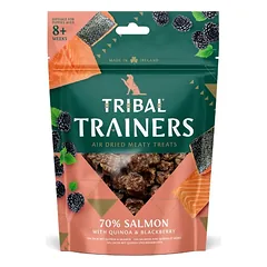 Lašišos ir gervuogių skanėstai dresūrai šunims – Salmon & Blackberry Trainers, 80 g – Tribal