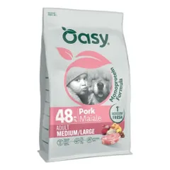 Oasy Monoprotein Adult Medium/Large sausas pašaras su kiauliena didesnių veislių šunims