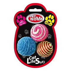 PET NOVA Ballset kamuoliukai katėms 3vnt 2pak