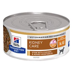 Hill’s PD Canine k/d chicken&vegetable troškinys šunims su vištiena, inkstų veiklai 156g